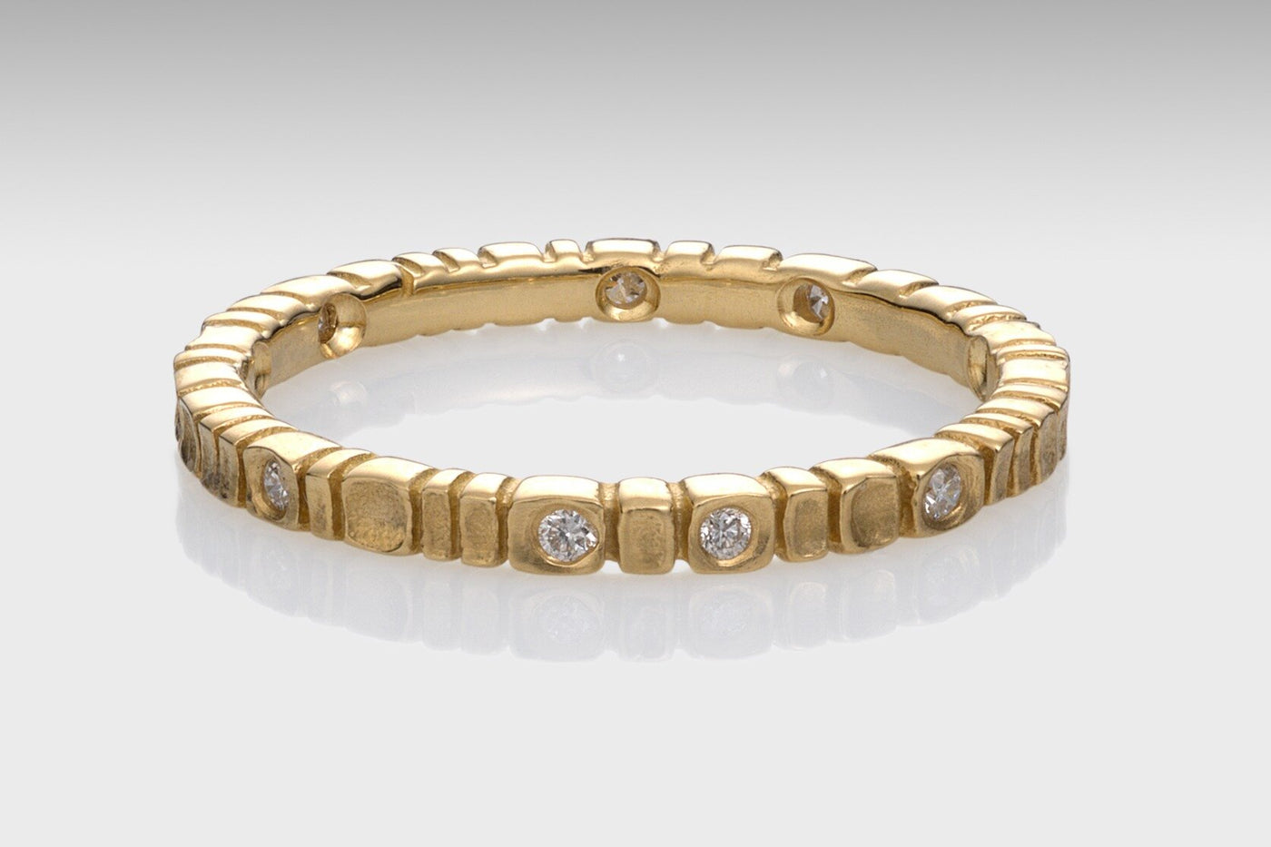 2mm yellow gold with diamonds