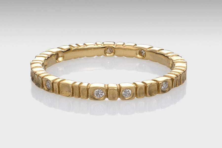 2mm yellow gold with diamonds
