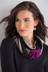 plum, black, and silver