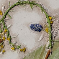 Yellow Sedum & Purple Salvia Heart Tile