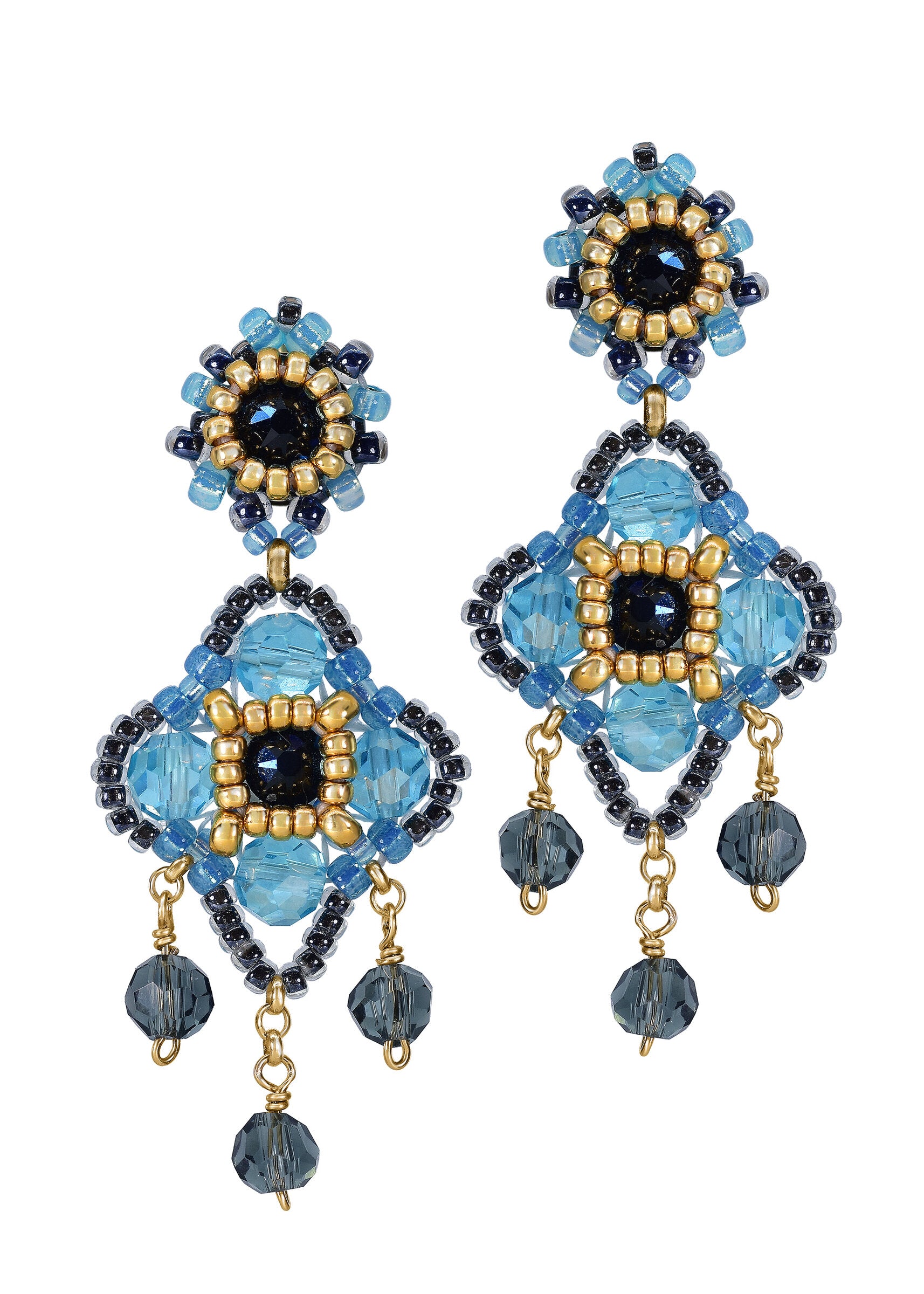 Ocean Blue Petite Clover Earrings