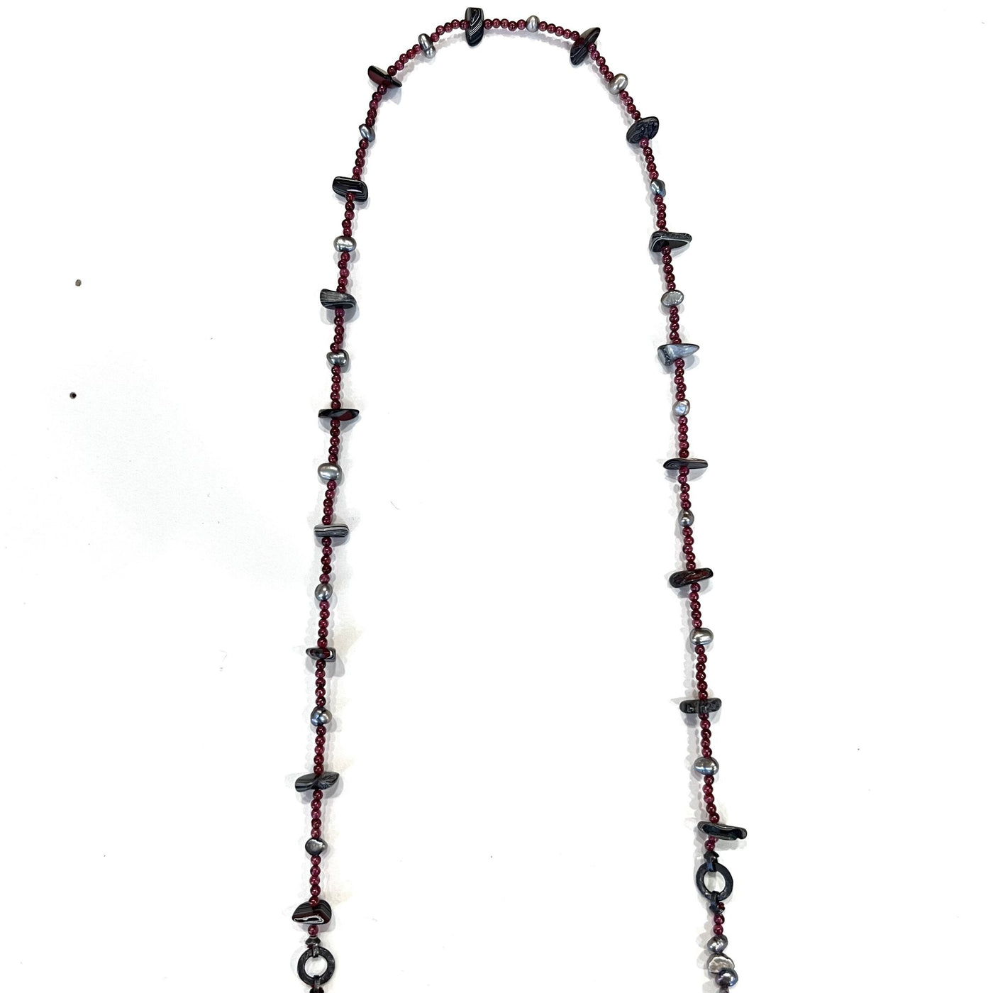 Garnet, Pearl & Fordite Necklace