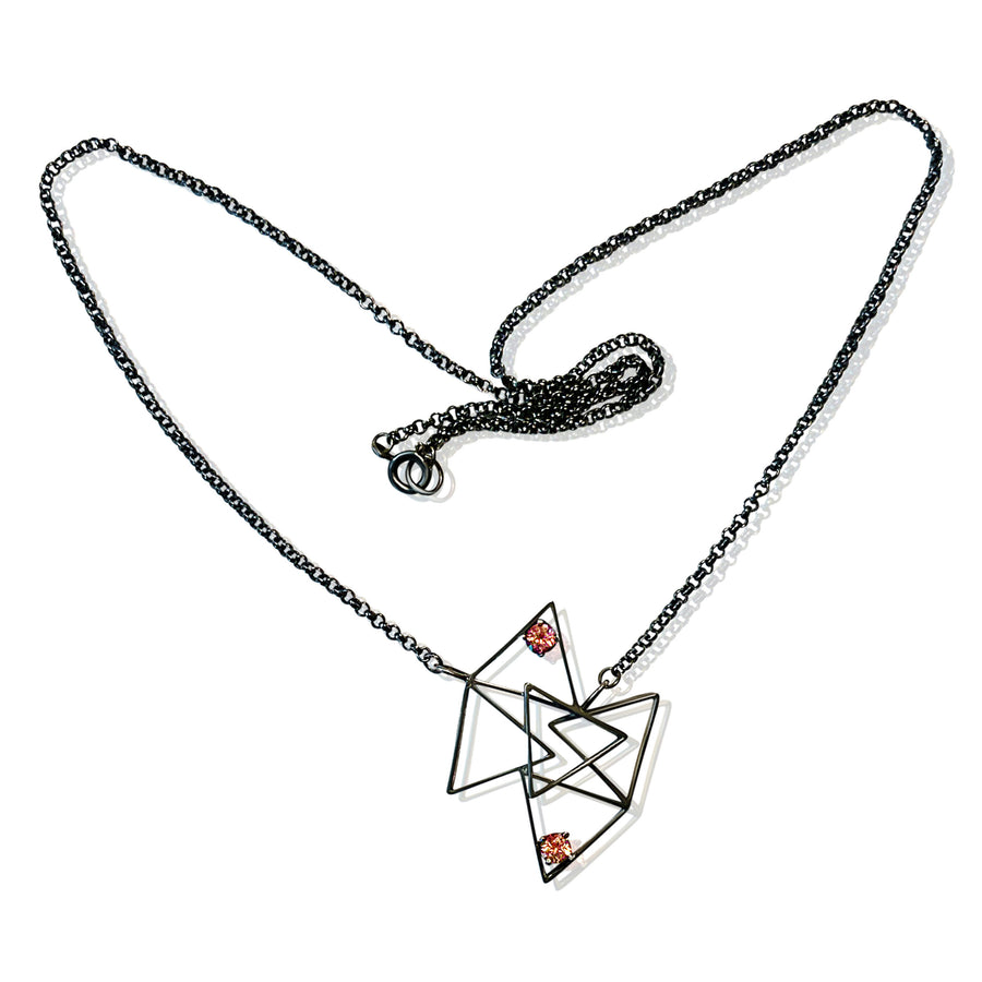 Oxidized Geo Solo Necklace