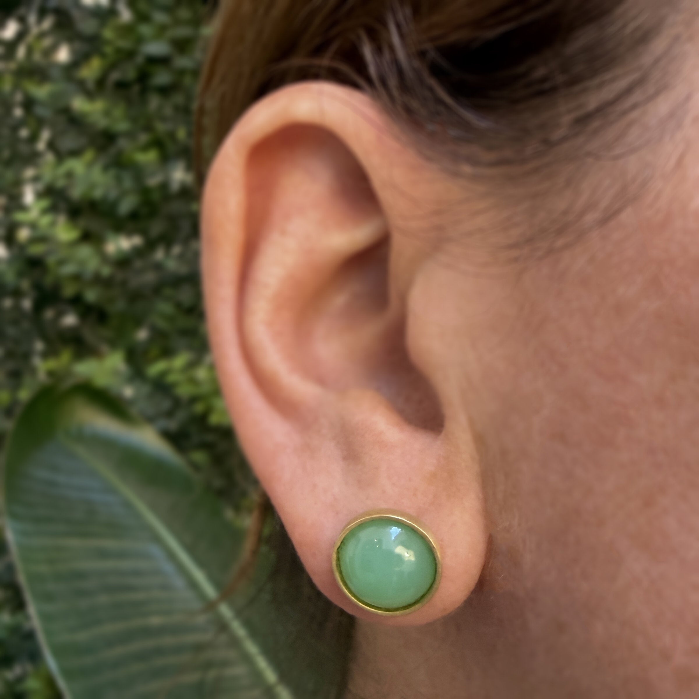 Chrysoprase Stud Earrings