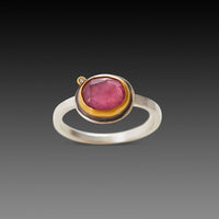 Pink Tourmaline Ring with Diamond