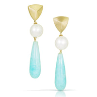 Amazonite & Freshwater Pearl Earrings