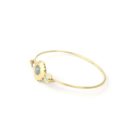 Scallop Oval Bracelet in Gold with Rose-Cut Sapphire