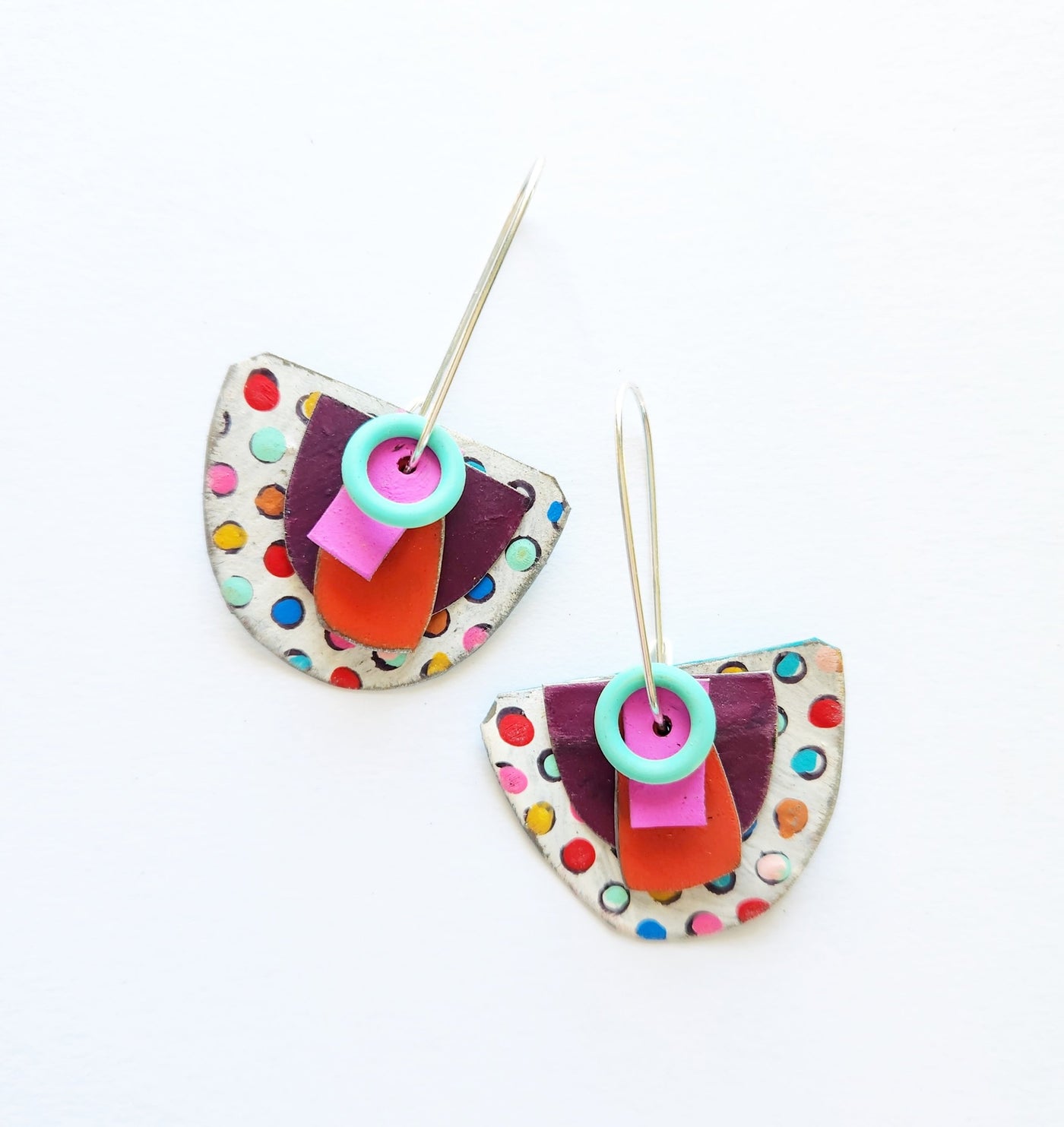 Polka Dot Half Moon Earrings