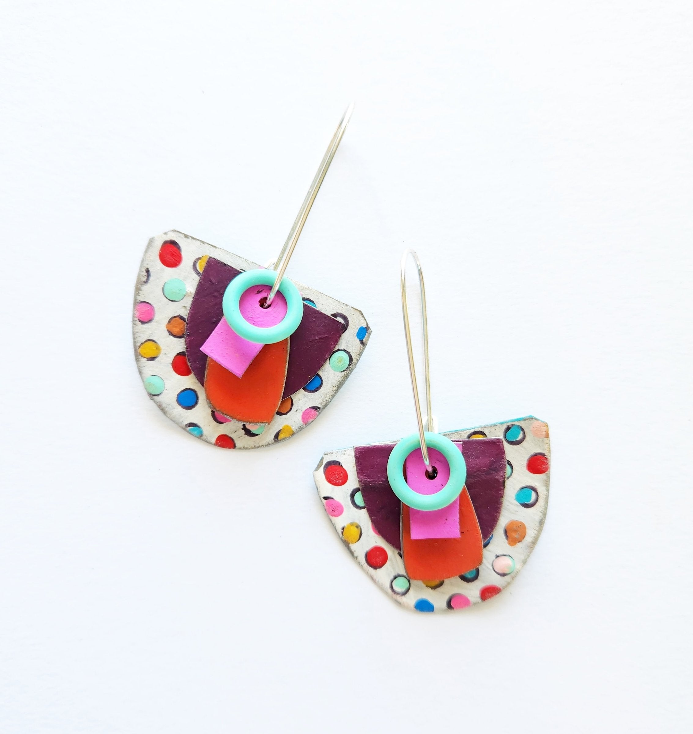 Polka Dot Half Moon Earrings