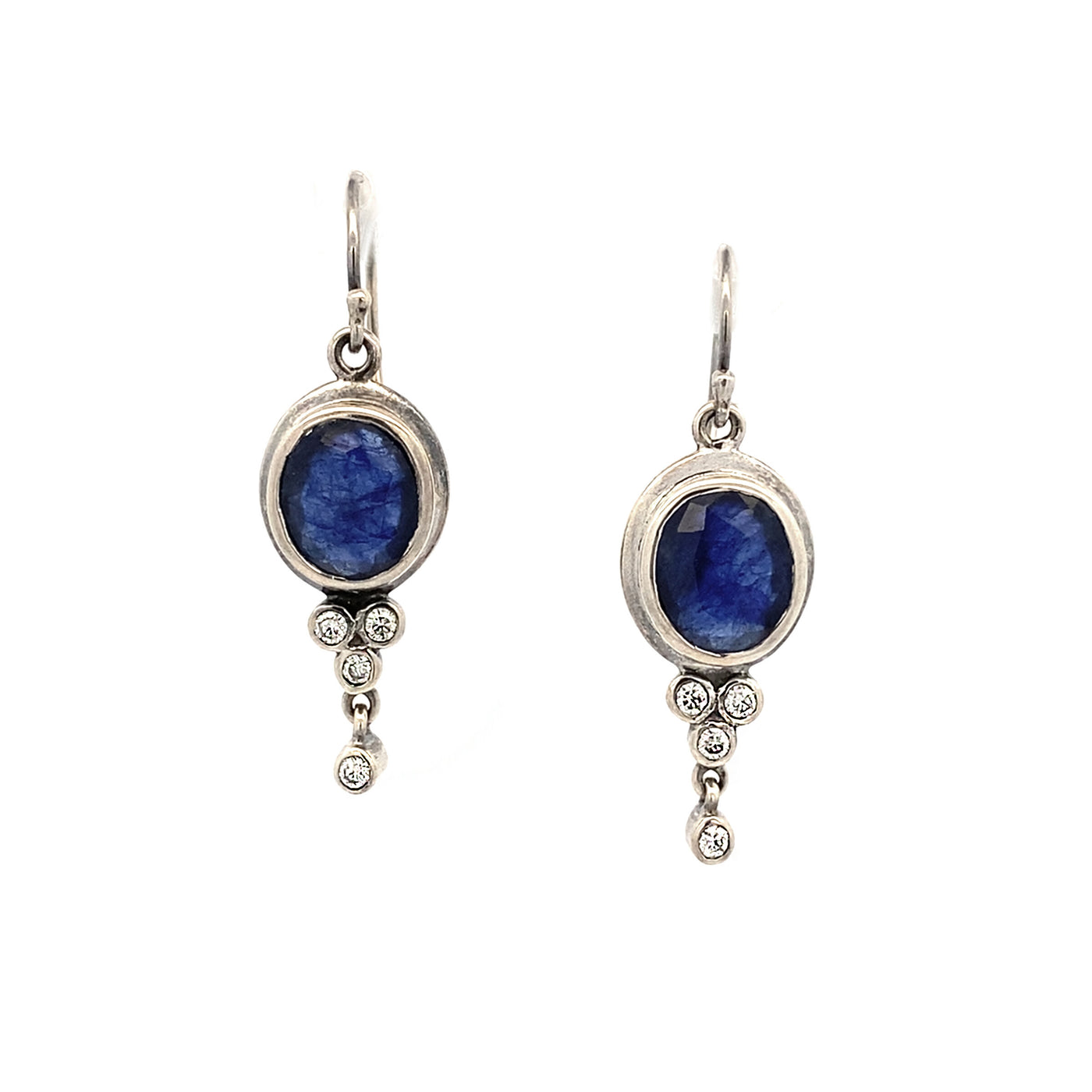 Silver Sapphire Dangle Earrings