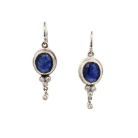 Silver Sapphire Dangle Earrings