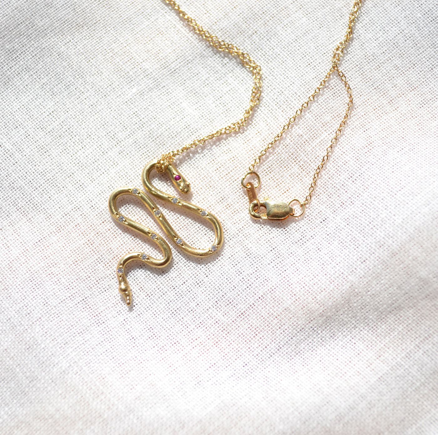 Snake Amulet Diamond Necklace