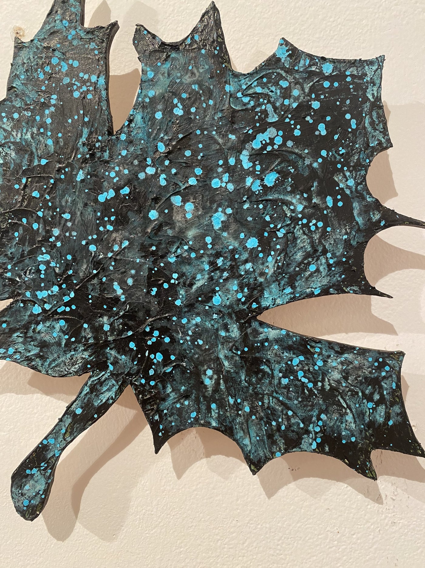 Deepened Bronze  with blue patina - 10" detail