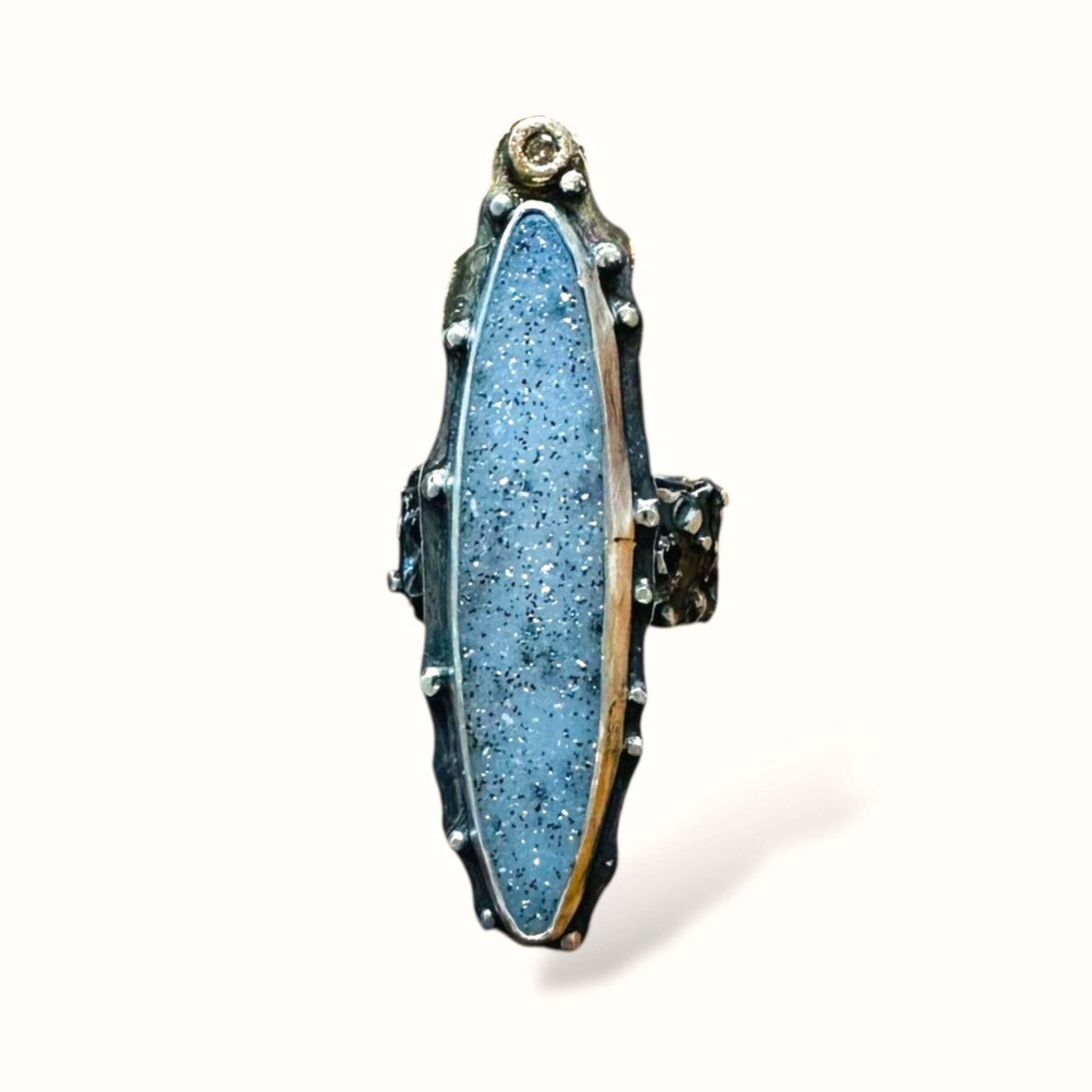 Celestial Drift-A Druzy Statement Ring
