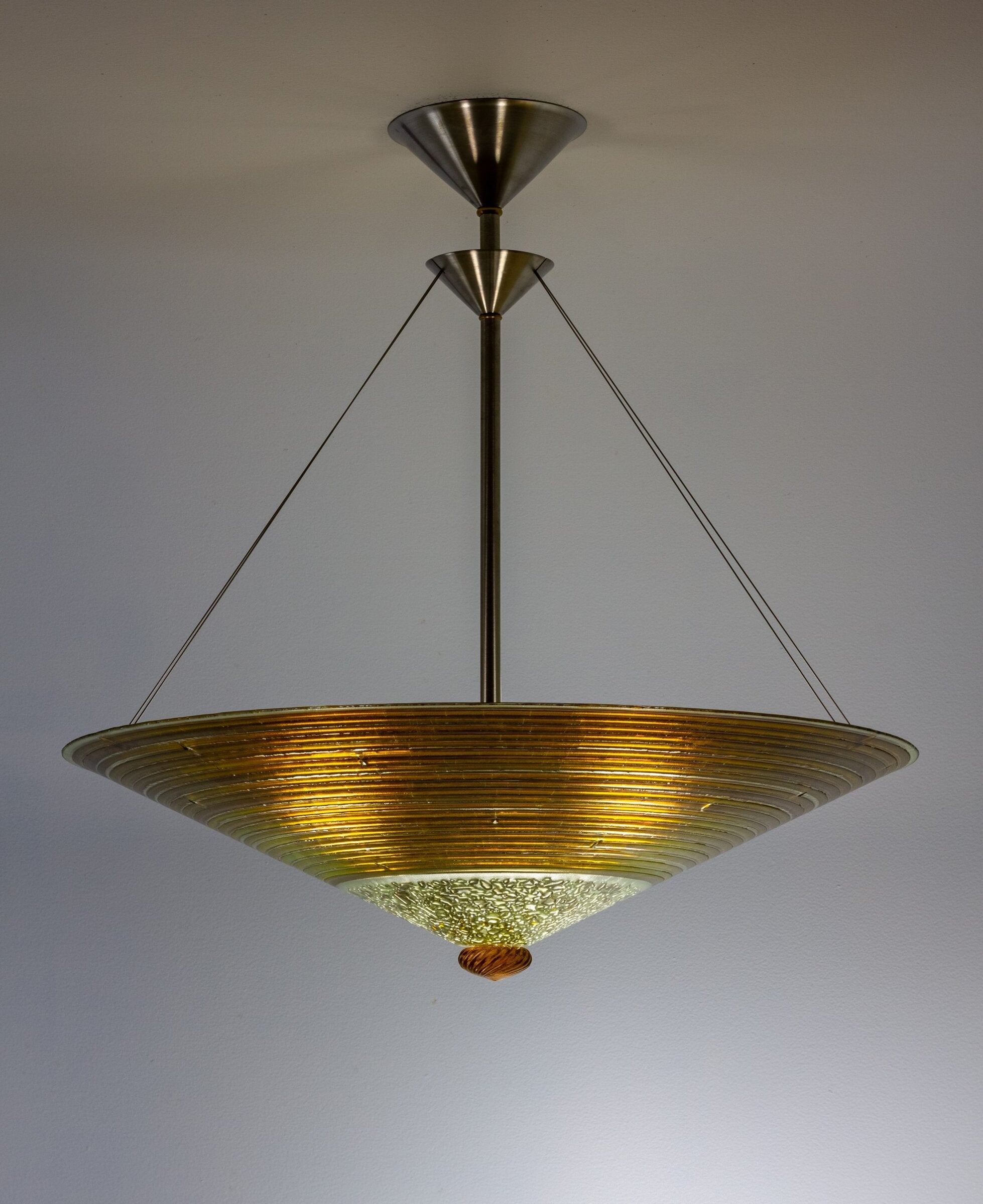 Bronze Concentric Circle Glass Chandelier