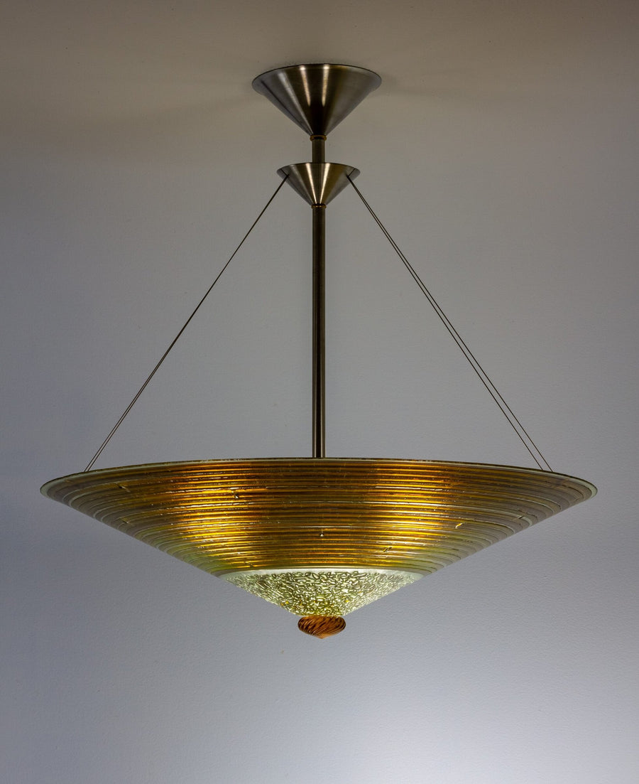 Bronze Concentric Circle Glass Chandelier