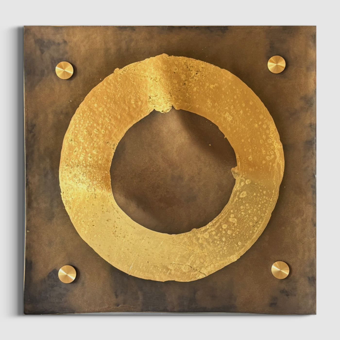 Circle Line Square Bronze and Gold Wall Squares