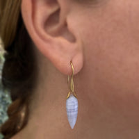 Blue Lace Agate Trapeze Earrings II