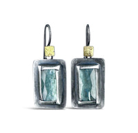 Rectangle Fold Dangle Earrings
