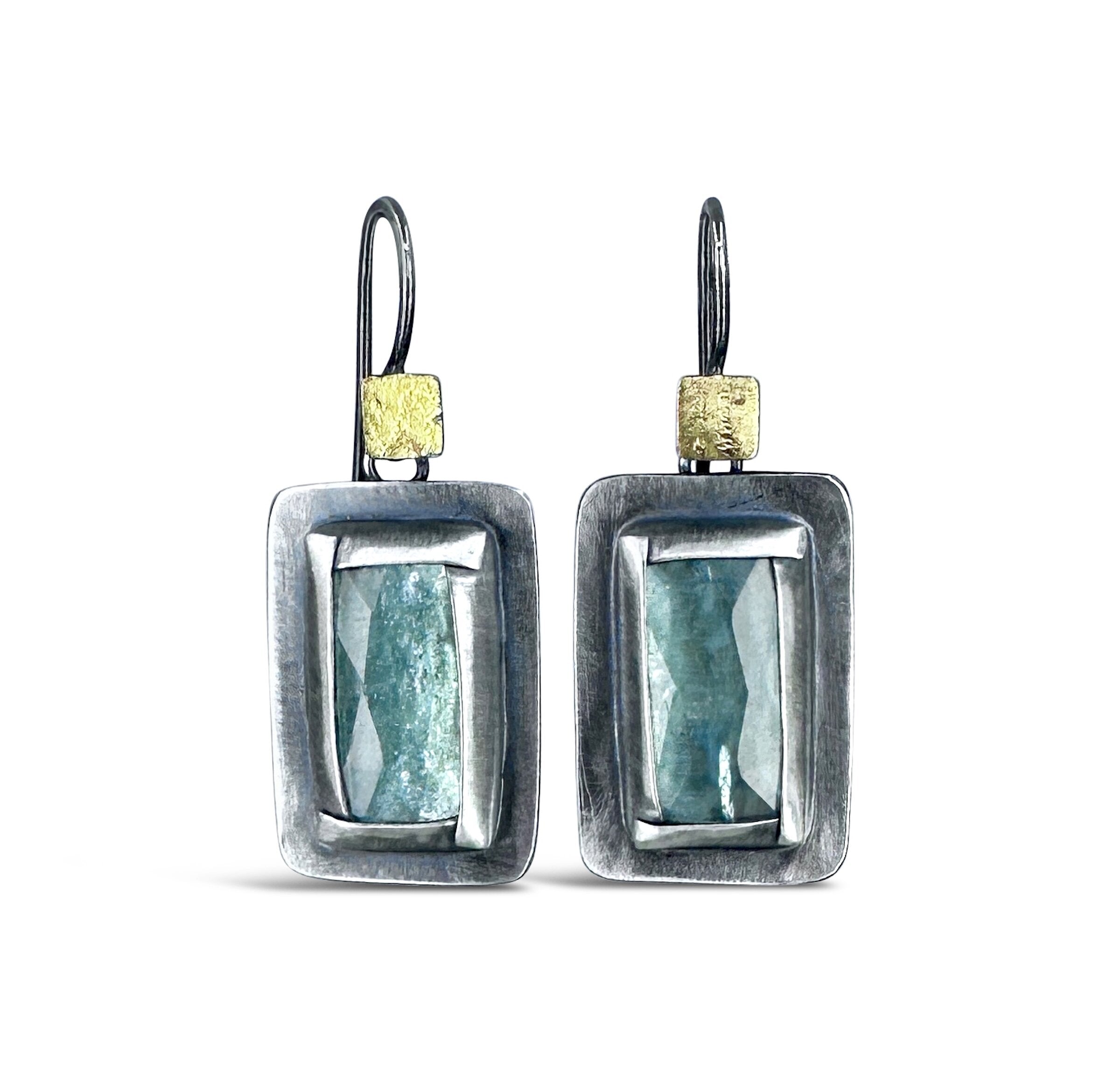 Rectangle Fold Dangle Earrings