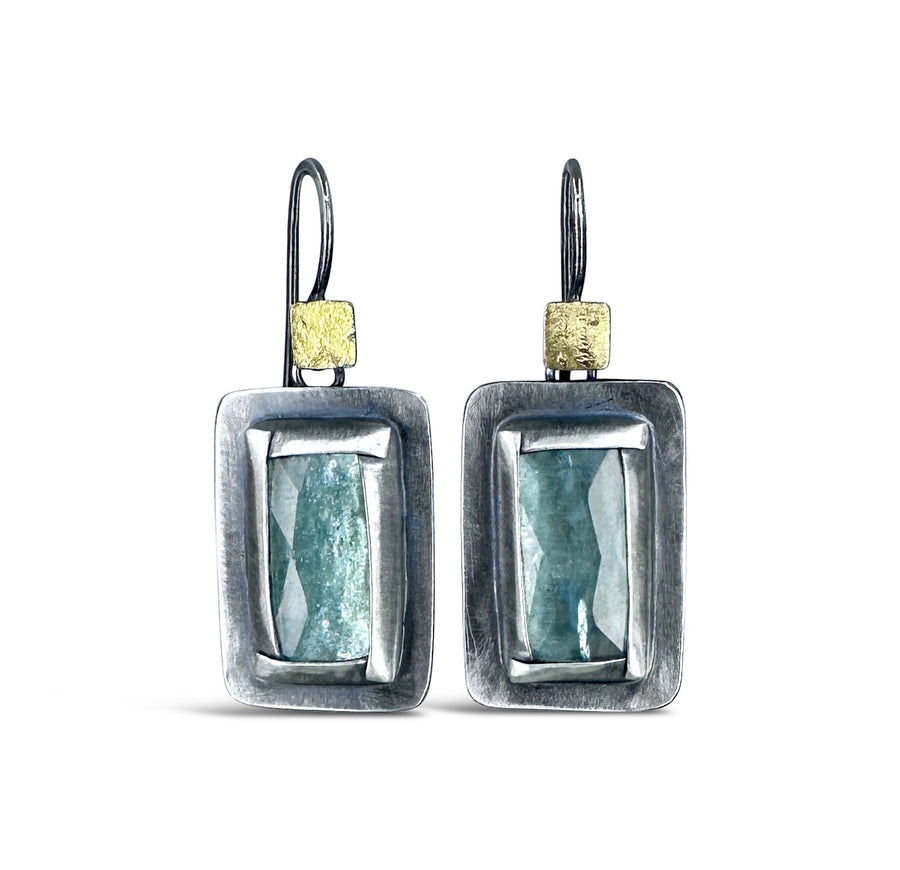 Rectangle Fold Dangle Earrings