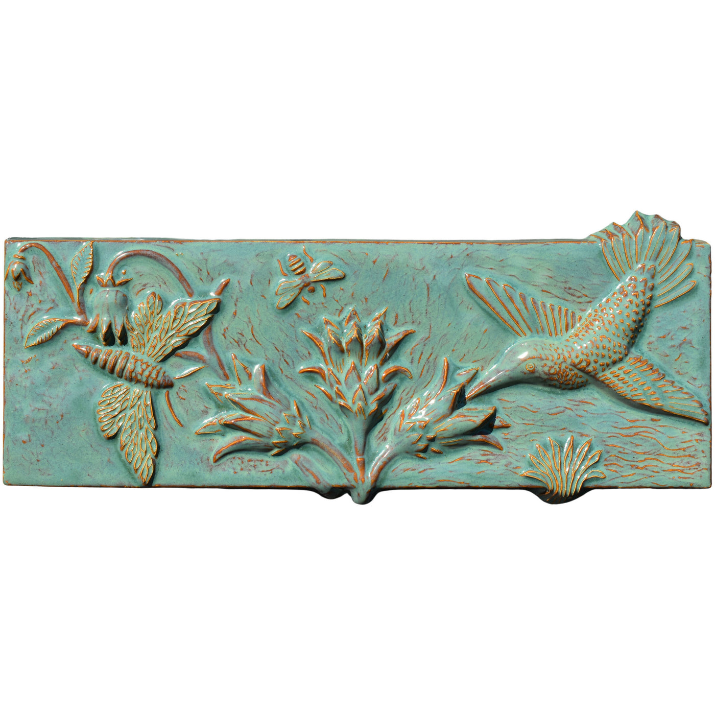Pollinators Tile in Antique Teal