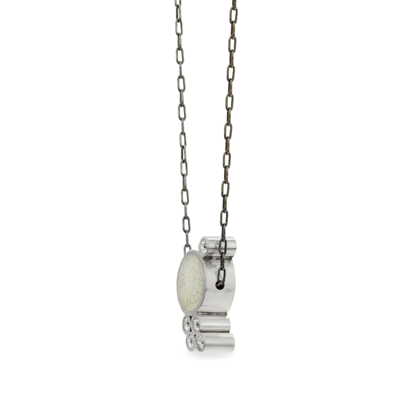 Sterling Silver with White Concrete