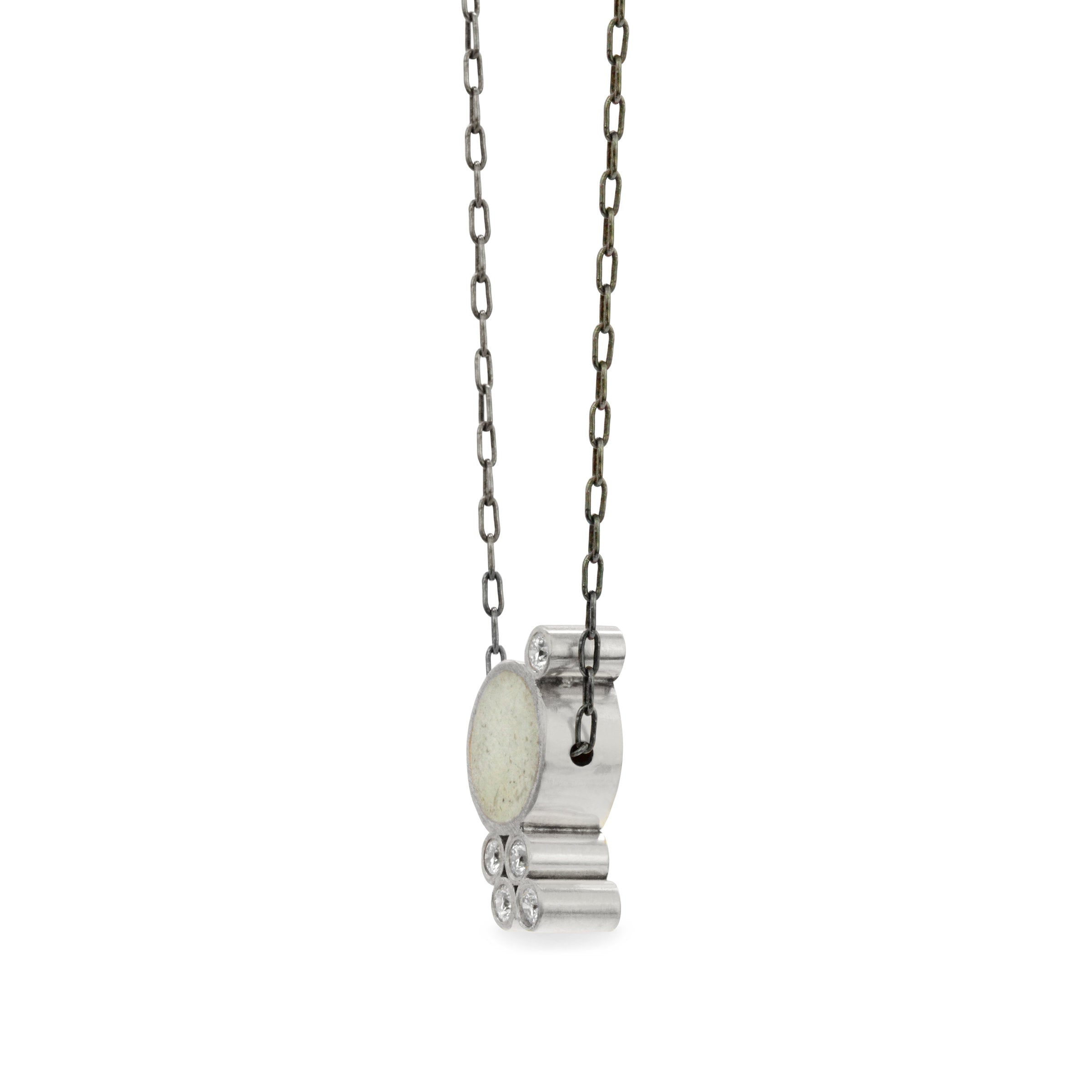 Sterling Silver with White Concrete