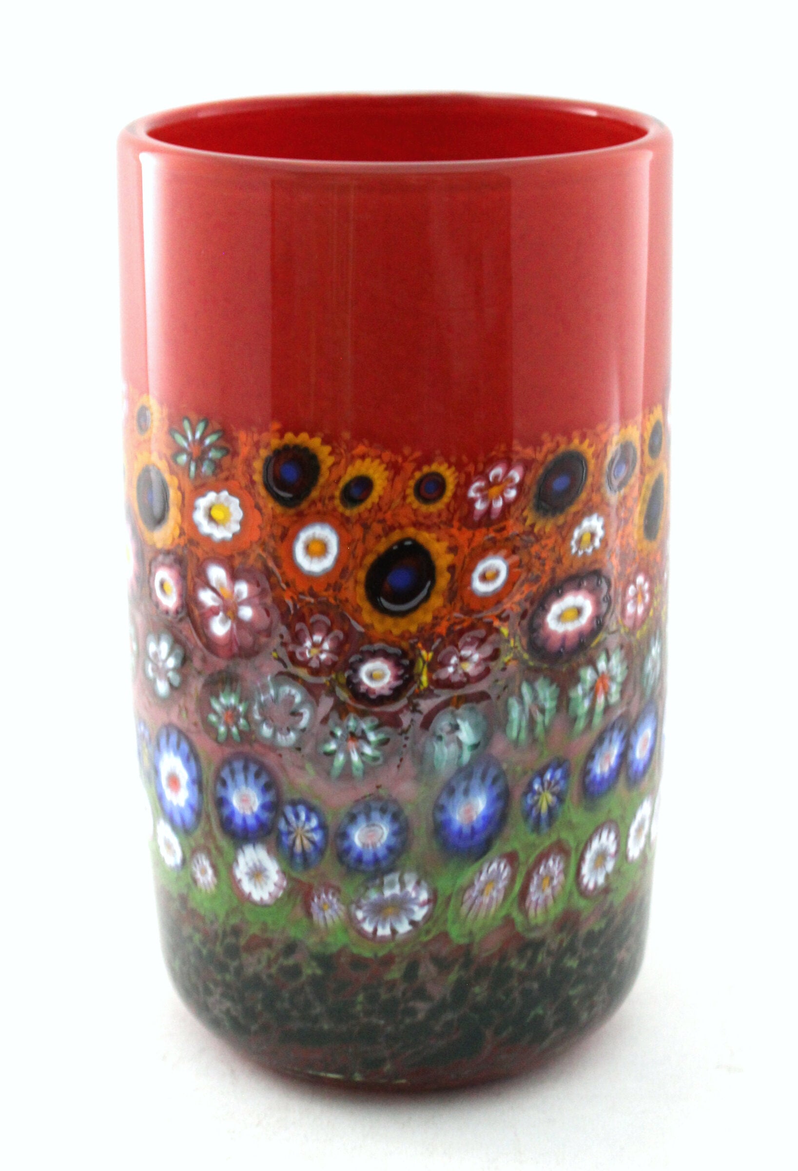 Red Garden Flower Cylinder