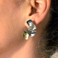 Oxidized and Bright Silver and 22k Gold Bimetal