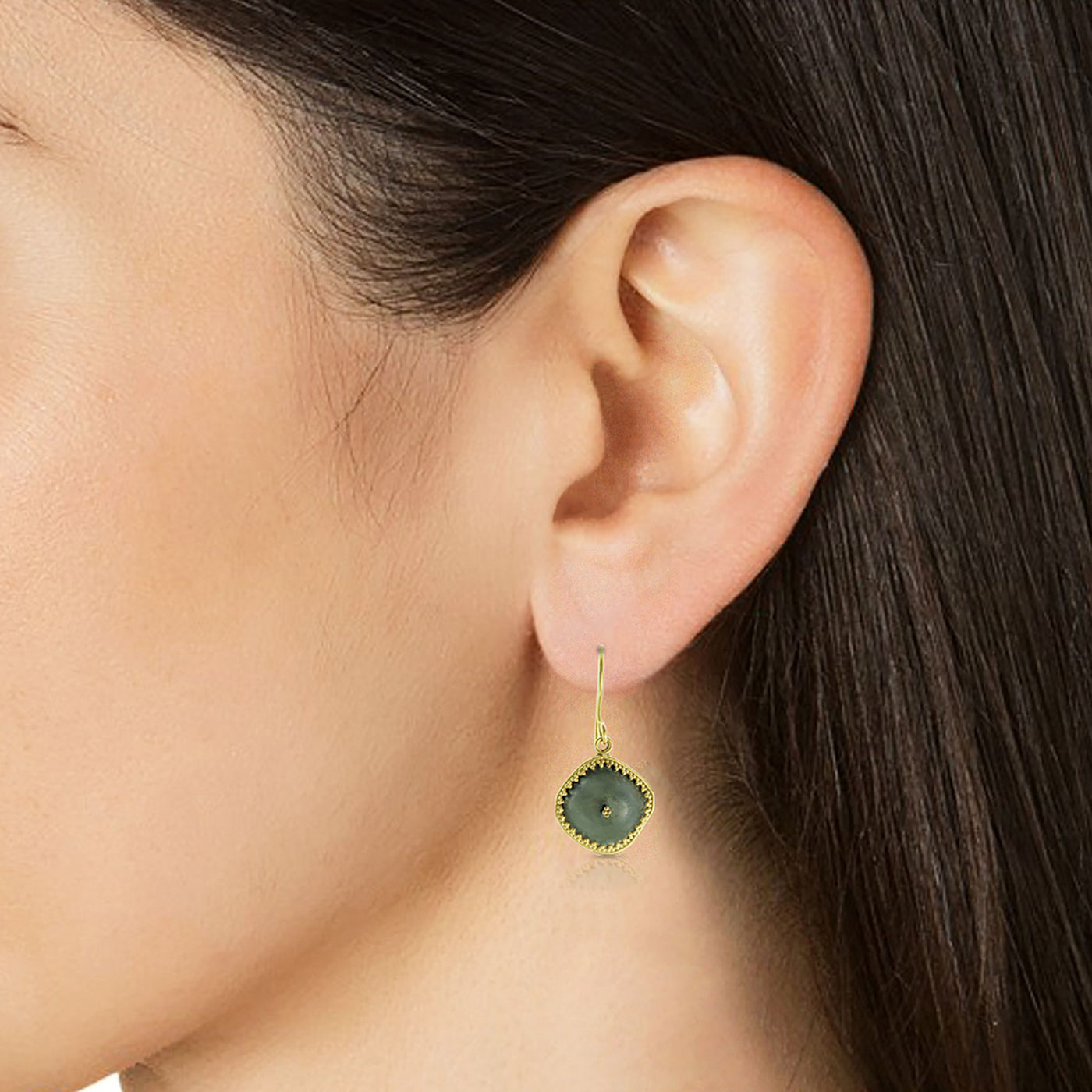 Blackened Patina with gold ear wire