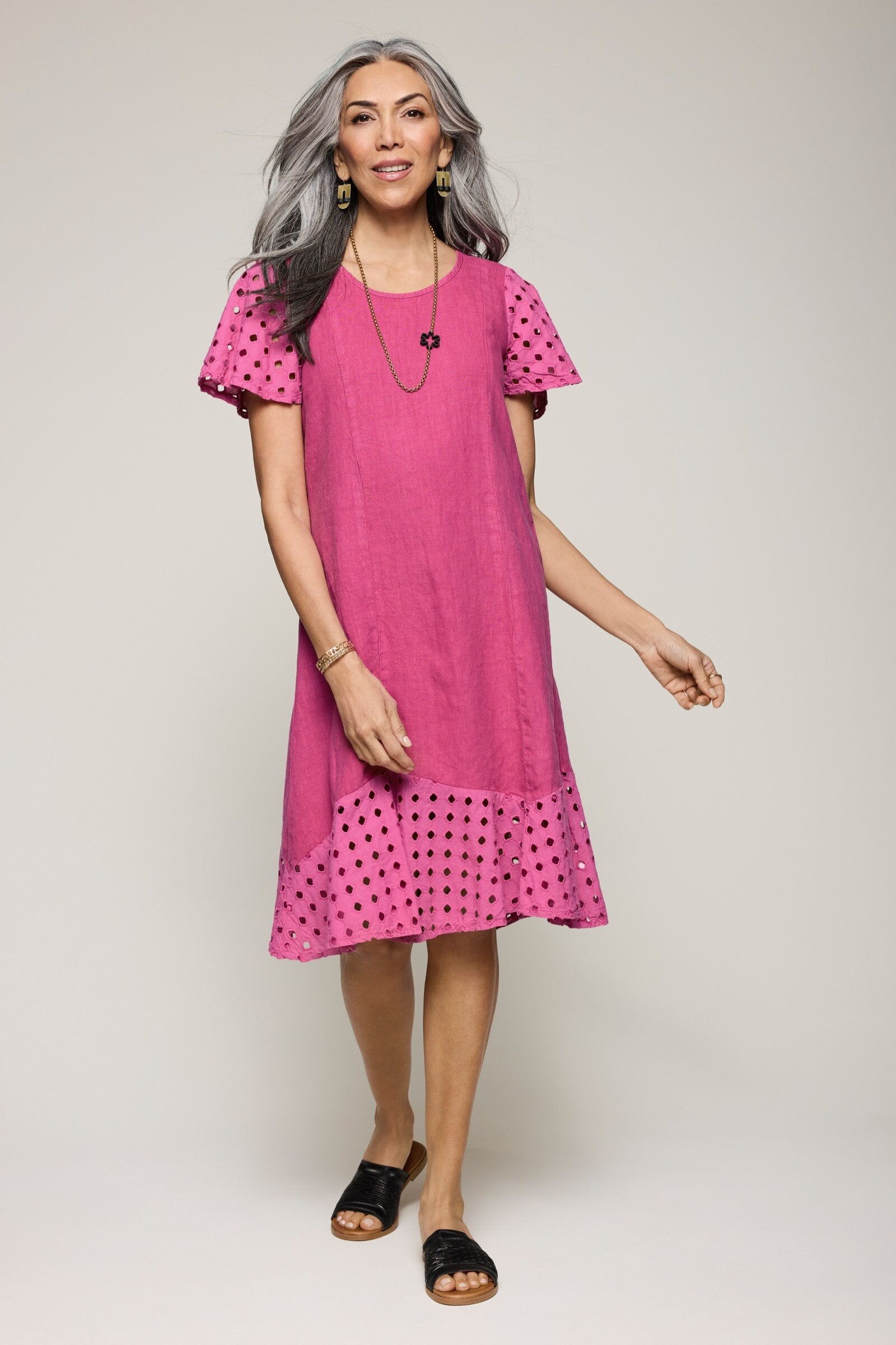 Eyelet Flair Dress
