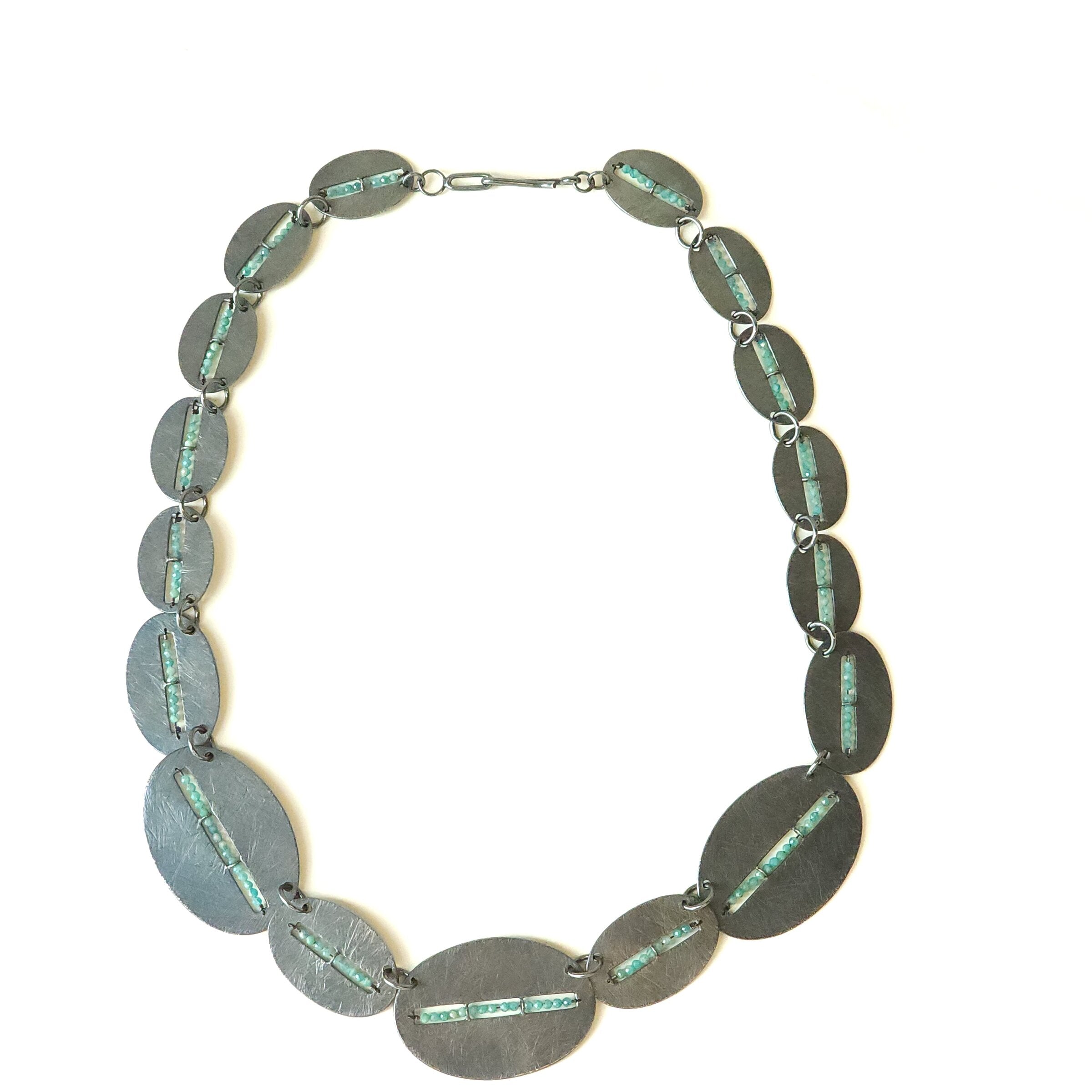 Amazonite Segment Oval Necklace