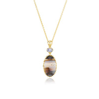 Earth Oval Agate & Sapphire Necklace