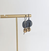 Silver & Gold Dual Circle Drop Earrings