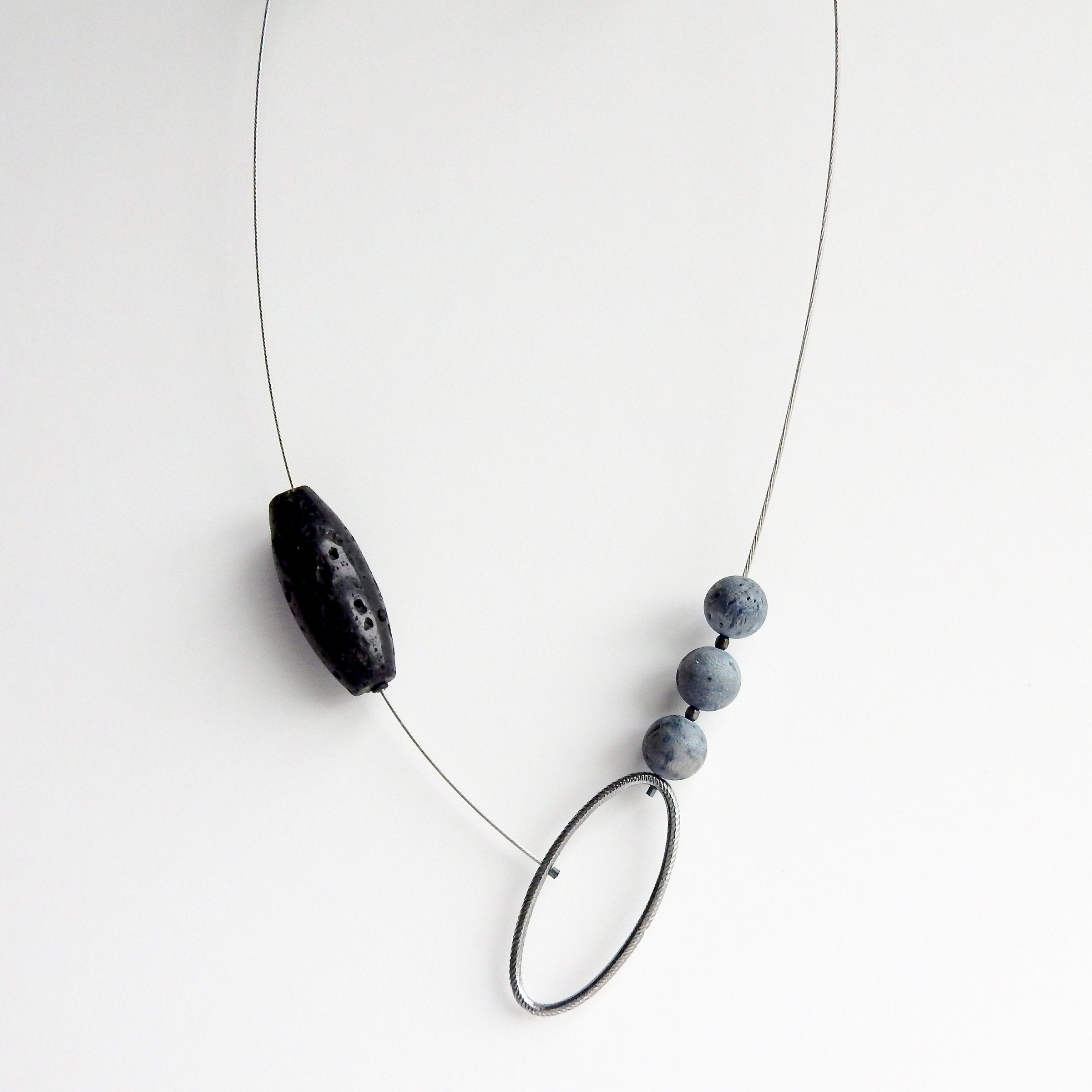 Blackstone & Sponge Coral Necklace