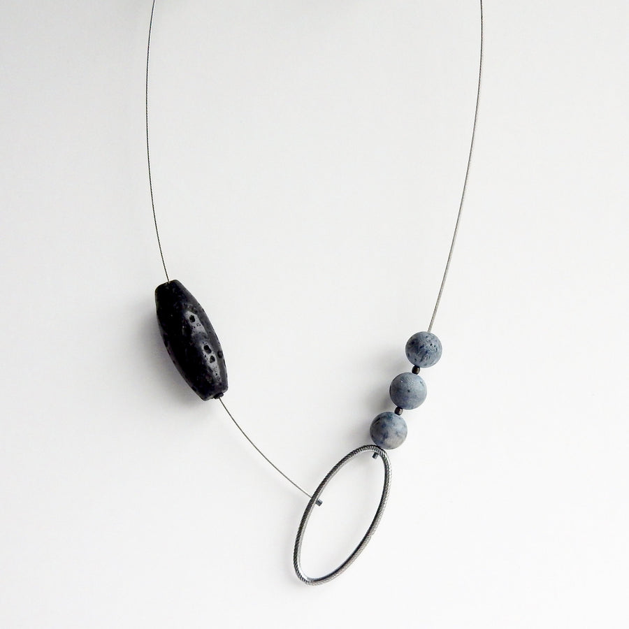 Blackstone & Sponge Coral Necklace
