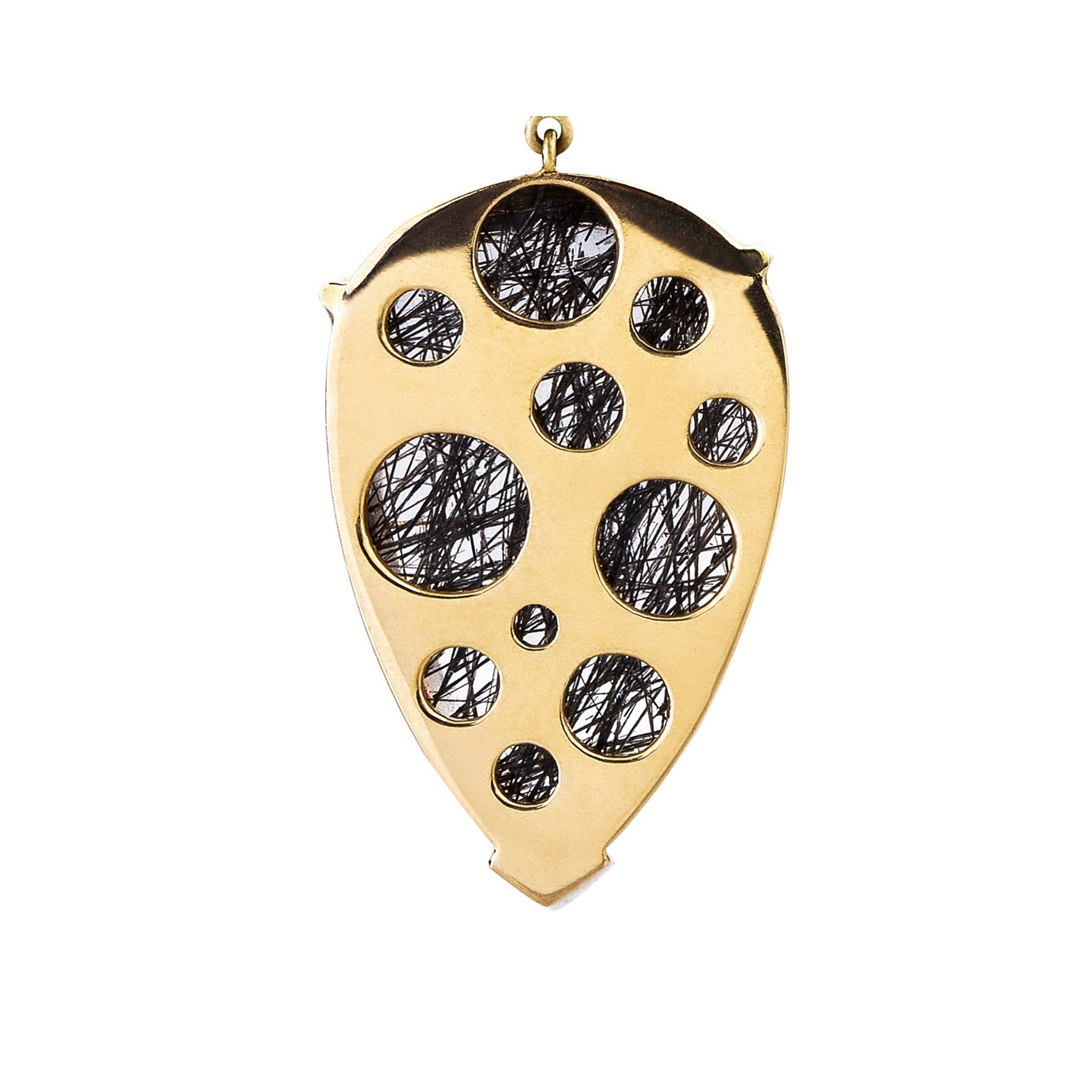 Turning Black Quartz & Diamond Drop Earrings