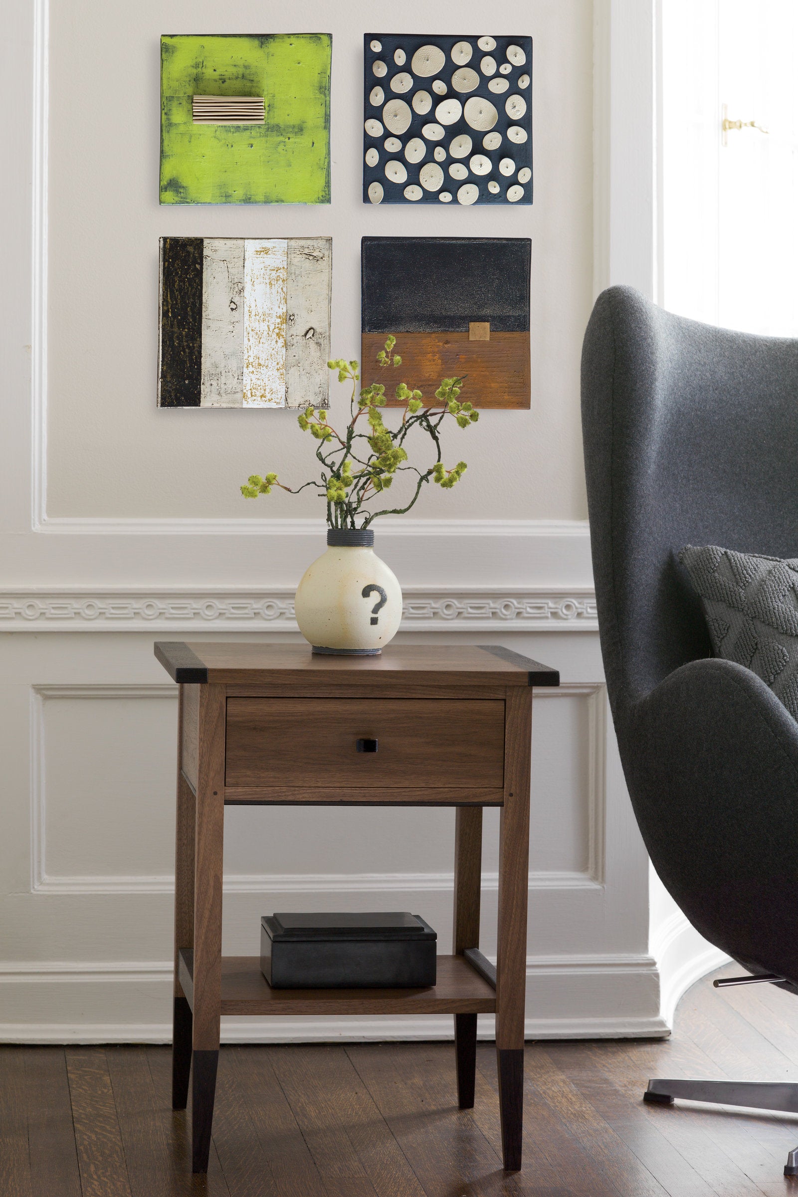 walnut, shown with four square by lori katz and mystery bottle by nathan falter