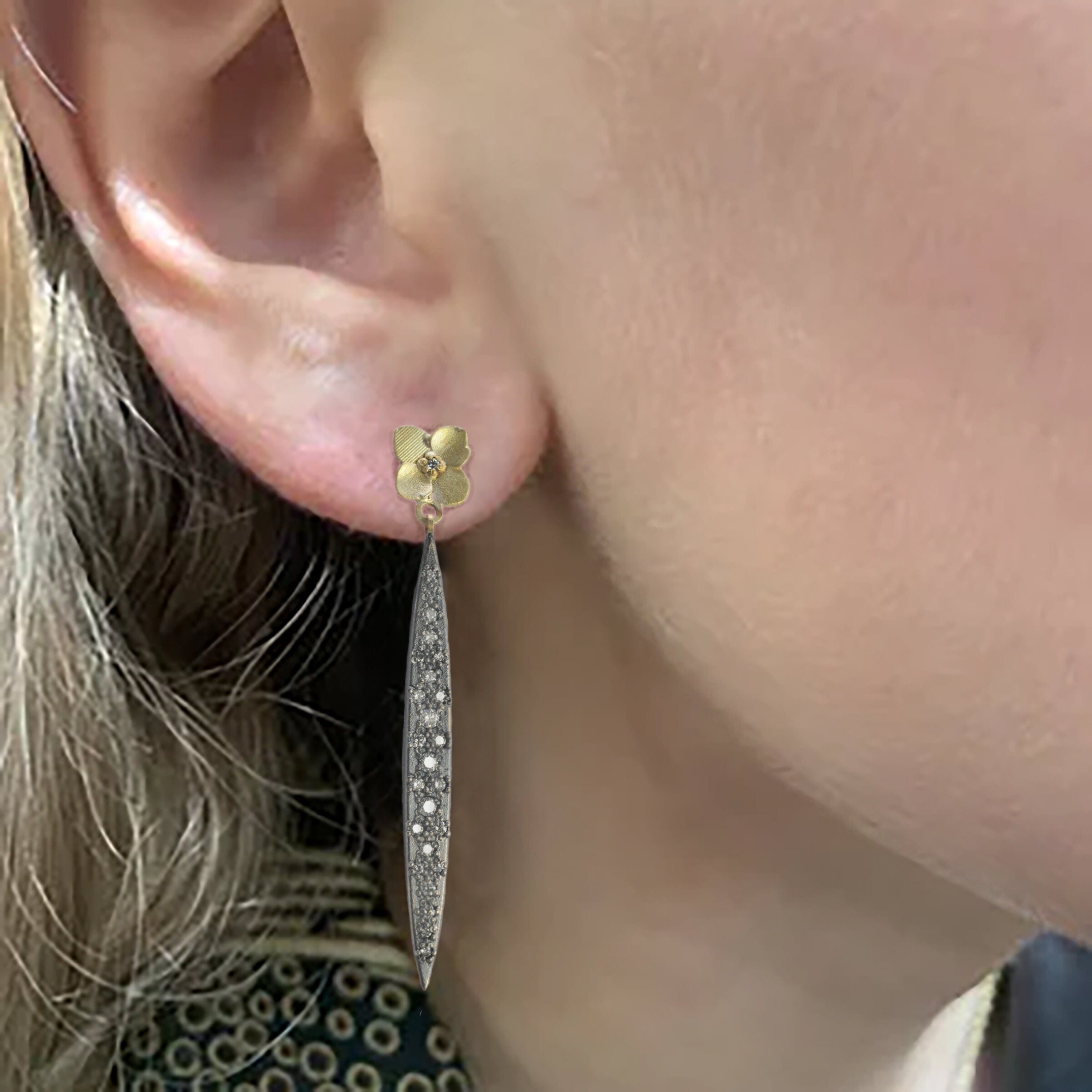 Small Hydrangea Stiletto Earrings