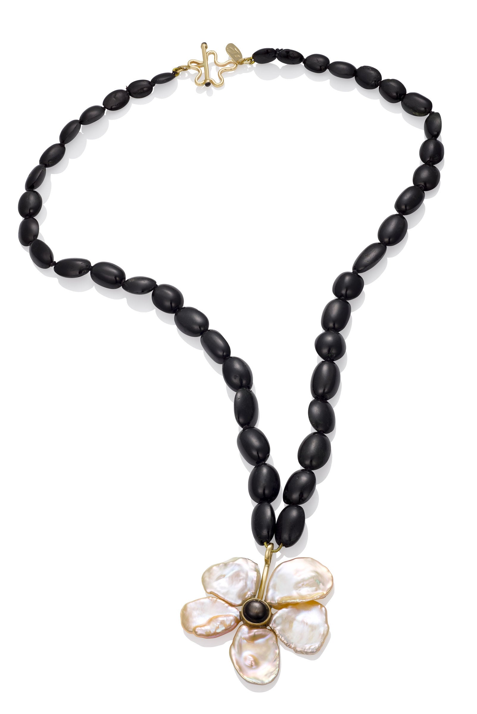 Black & White Flower Necklace