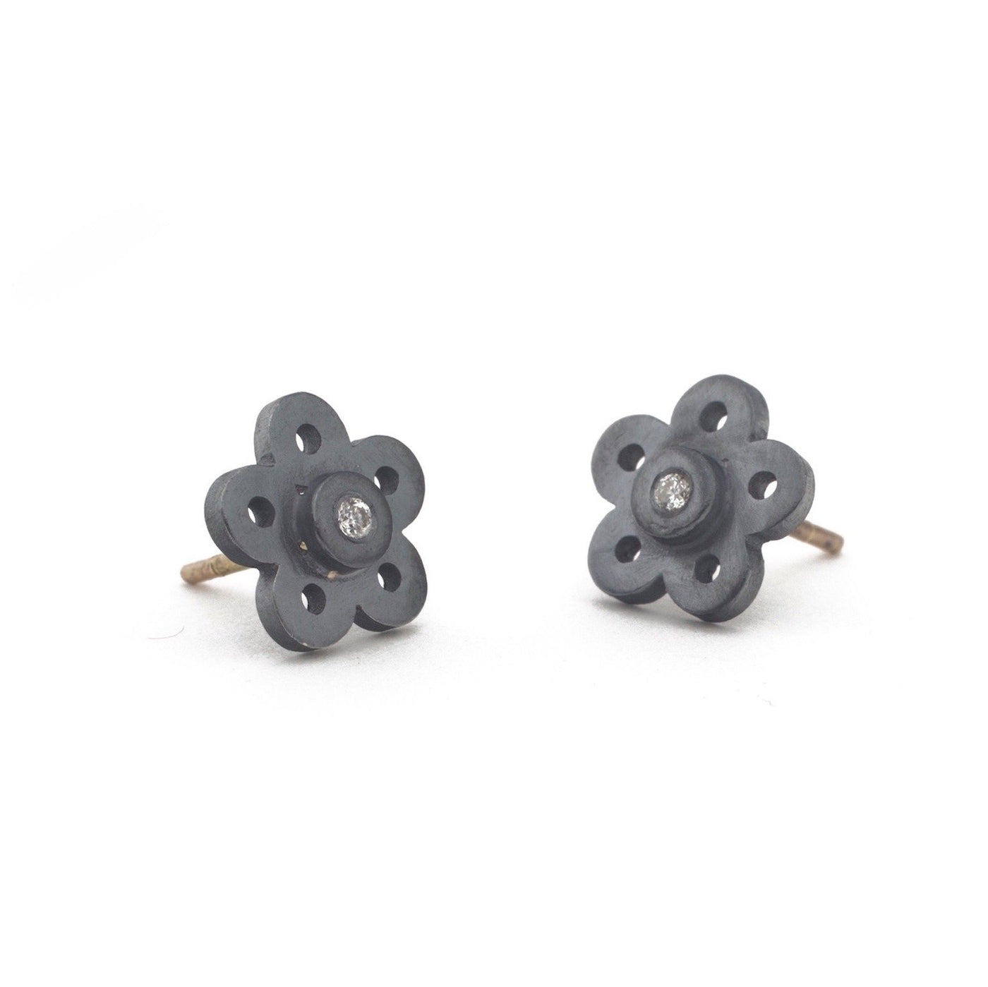 Diamond Flower Earrings