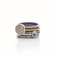 Stacking Ring Set with London blue topaz