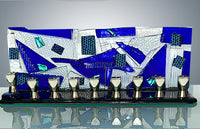 Blue Mosaic Menorah
