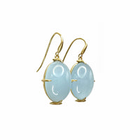 Aquamarine Oval Cab Frame Earrings