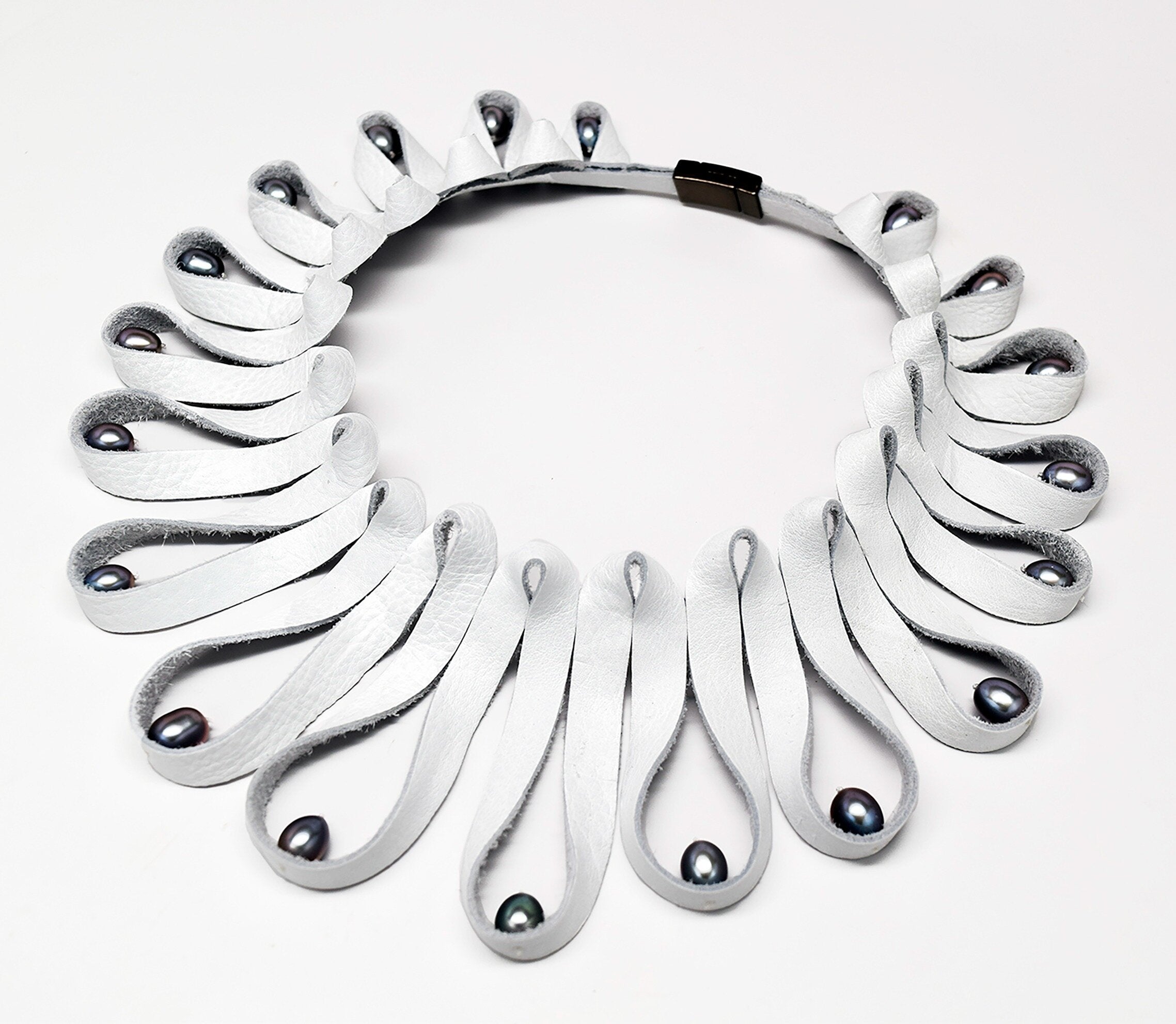 Ruffle Pearl Statement Necklace