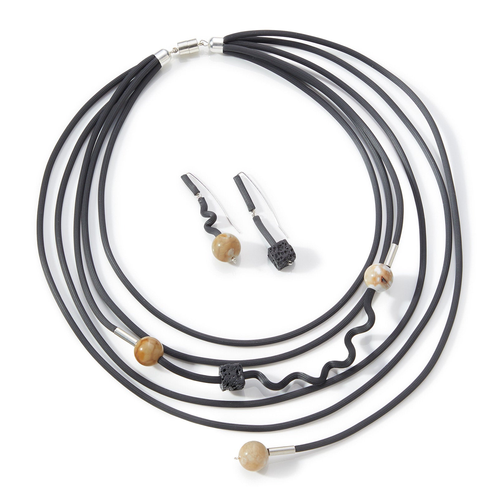 shown with the Agate & Lava earrings