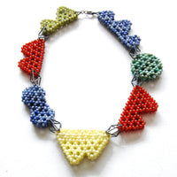 Multi-Color Gemstone Shapes Necklace