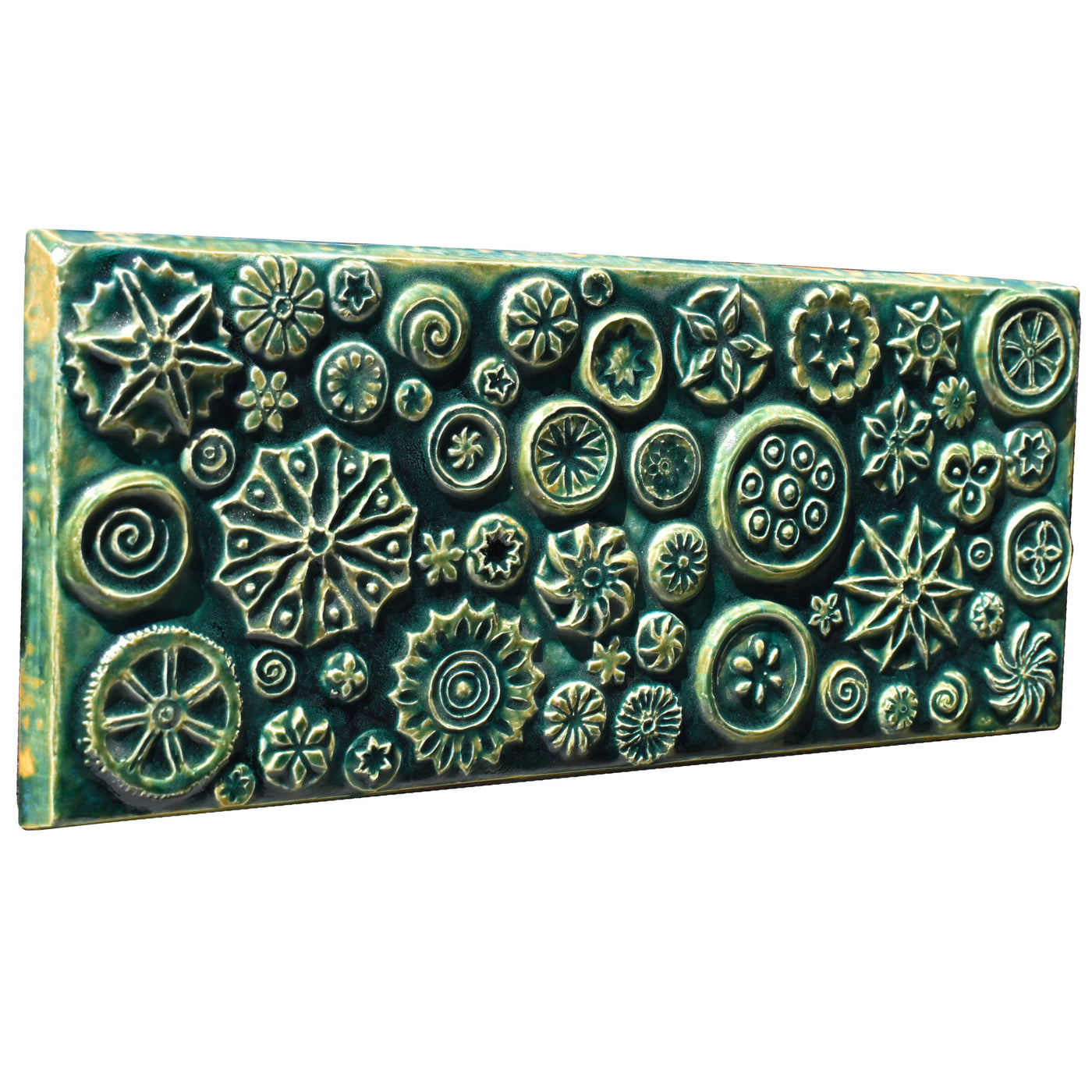 Mosaic of Circles Ceramic Wall Tile in Emerald