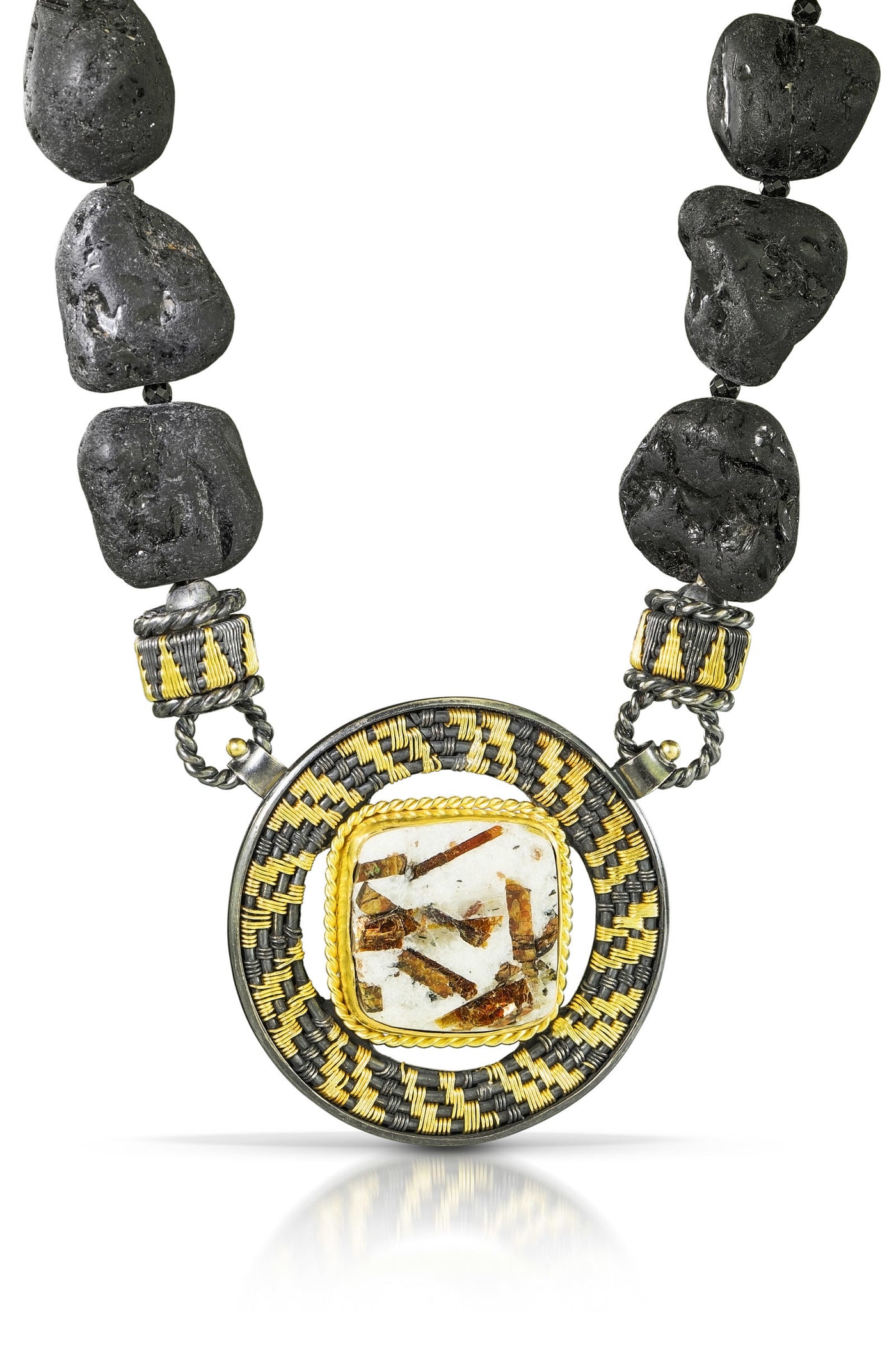Astrophyllite and Black Tourmaline Necklace